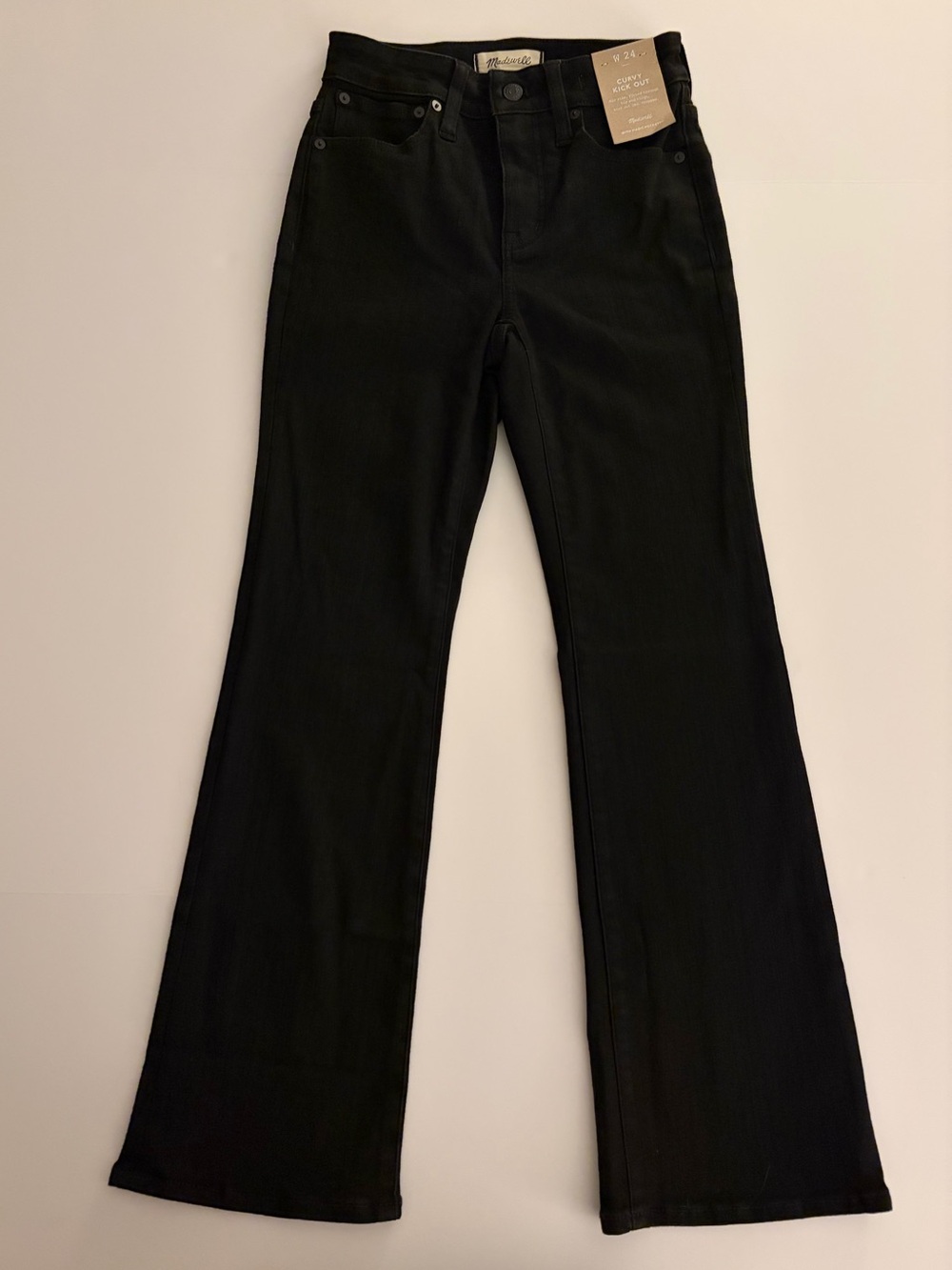 NWT! Madewell Curvy Kick Out Crop Black Jeans- 24